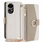 For Huawei nova 12 5G Crossbody Litchi Texture Leather Phone Case(White) - 1