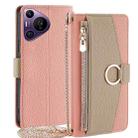 For Huawei Pura 70 Pro / 70 Pro+ 5G Crossbody Litchi Texture Leather Phone Case(Pink) - 1