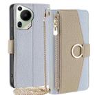 For Huawei Pura 70 Ultra 5G Crossbody Litchi Texture Leather Phone Case(Blue) - 1