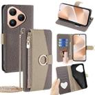 For Huawei Pura 80 5G Crossbody Litchi Texture Leather Phone Case(Grey) - 1
