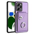 For Xiaomi Poco X5 Pro/Redmi Note 12 Pro Speed Organ Card Bag Ring Holder PU Phone Case(Purple) - 1