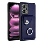 For Xiaomi Redmi Note 12 Pro 5G Global Organ Card Bag Ring Holder PU Phone Case(Blue) - 1
