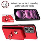For Xiaomi Redmi Note 12 Pro 5G Global Organ Card Bag Ring Holder PU Phone Case(Red) - 6