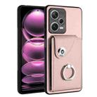 For Xiaomi Redmi Note 12 Pro+ 5G Global Organ Card Bag Ring Holder PU Phone Case(Pink) - 1