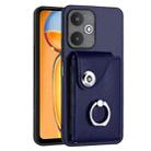 For Xiaomi Redmi 13C 5G / Redmi 13R Organ Card Bag Ring Holder PU Phone Case(Blue) - 1