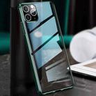 For iPhone 11 Pro Straight Edge Metal Frame + Glass Protective Case(Green) - 1