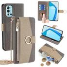 For OnePlus 9R Crossbody Litchi Texture Leather Phone Case(Grey) - 1