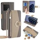 For OnePlus 10 Pro 5G Crossbody Litchi Texture Leather Phone Case(Grey) - 1