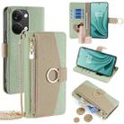 For OnePlus Ace 2V 5G Crossbody Litchi Texture Leather Phone Case(Green) - 1