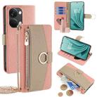 For OnePlus Ace 2V 5G Crossbody Litchi Texture Leather Phone Case(Pink) - 1