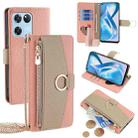 For OnePlus Ace Racing Crossbody Litchi Texture Leather Phone Case(Pink) - 1