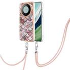 For Huawei Mate 60 Electroplating IMD TPU Phone Case with Lanyard(Pink Scales) - 1