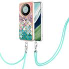 For Huawei Mate 60 Electroplating IMD TPU Phone Case with Lanyard(Colorful Scales) - 1