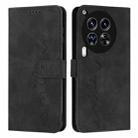 For Tecno Camon 30 Premier Skin Feel Heart Embossed Leather Phone Case with Long Lanyard(Black) - 1