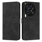 For Tecno Camon 30 4G / 5G Skin Feel Heart Embossed Leather Phone Case with Long Lanyard(Black) - 1