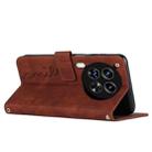 For Tecno Camon 30 4G / 5G Skin Feel Heart Embossed Leather Phone Case with Long Lanyard(Brown) - 3