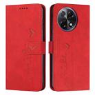 For Tecno Camon 30S Skin Feel Heart Embossed Leather Phone Case with Long Lanyard(Red) - 1