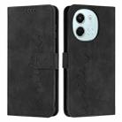 For Tecno Spark 30 5G Skin Feel Heart Embossed Leather Phone Case with Long Lanyard(Black) - 1