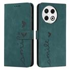 For Tecno Spark 30 Pro Skin Feel Heart Embossed Leather Phone Case with Long Lanyard(Green) - 1