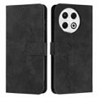 For Tecno Spark 30 Pro Skin Feel Heart Embossed Leather Phone Case with Long Lanyard(Black) - 1