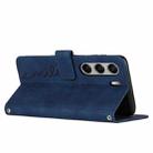 For Tecno Camon 40 4G Skin Feel Heart Embossed Leather Phone Case with Long Lanyard(Blue) - 3