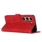 For Tecno Camon 40 4G Skin Feel Heart Embossed Leather Phone Case with Long Lanyard(Red) - 3