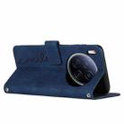 For Tecno Camon 40 Premier Skin Feel Heart Embossed Leather Phone Case with Long Lanyard(Blue) - 3