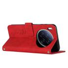 For Tecno Camon 40 Premier Skin Feel Heart Embossed Leather Phone Case with Long Lanyard(Red) - 3