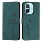 For Tecno Spark 30C 5G / Pop 9 5G Skin Feel Heart Embossed Leather Phone Case with Long Lanyard(Green) - 1