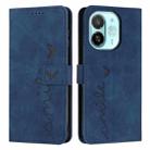 For Tecno Spark 30C 5G / Pop 9 5G Skin Feel Heart Embossed Leather Phone Case with Long Lanyard(Blue) - 1