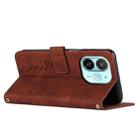 For Tecno Spark 30C 5G / Pop 9 5G Skin Feel Heart Embossed Leather Phone Case with Long Lanyard(Brown) - 3