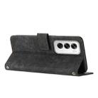 For OPPO Reno12 5G Global Skin Feel Stripe Pattern Leather Phone Case with Long Lanyard(Black) - 3