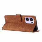For OPPO Reno13 F 5G / 4G Skin Feel Stripe Pattern Leather Phone Case with Long Lanyard(Brown) - 3