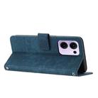 For OPPO Reno13 F 5G / 4G Skin Feel Stripe Pattern Leather Phone Case with Long Lanyard(Blue) - 3