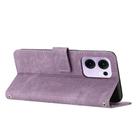For OPPO Reno13 F 5G / 4G Skin Feel Stripe Pattern Leather Phone Case with Long Lanyard(Purple) - 3