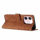 For OPPO A5 Pro 5G Global Skin Feel Stripe Pattern Leather Phone Case with Long Lanyard(Brown) - 3