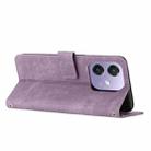 For OPPO A5x 5G Global Skin Feel Stripe Pattern Leather Phone Case with Long Lanyard(Purple) - 3