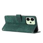For OPPO Reno14 Global / Reno14 F 5G Skin Feel Stripe Pattern Leather Phone Case with Long Lanyard(Green) - 3