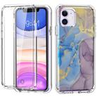 For iPhone 11 C Style Pattern PC + TPU + PET Screen Protection IMD Craft Case(Marble Gold Powder) - 1