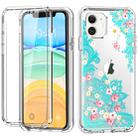 For iPhone 11 C Style Pattern PC + TPU + PET Screen Protection IMD Craft Case(Lace Flower) - 1