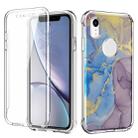 For iPhone XR C Style Pattern PC + TPU + PET Screen Protection IMD Craft Case(Marble Gold Powder) - 1
