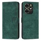 For Tecno Spark Go 2024 / POP 8 Skin Feel Stripe Pattern Leather Phone Case with Long Lanyard(Green) - 1