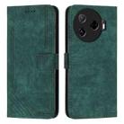 For Tecno Camon 30 Pro 5G Skin Feel Stripe Pattern Leather Phone Case with Long Lanyard(Green) - 1