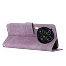 For Tecno Camon 30 4G / 5G Skin Feel Stripe Pattern Leather Phone Case with Long Lanyard(Purple) - 3