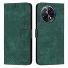 For Tecno Camon 30S Skin Feel Stripe Pattern Leather Phone Case with Long Lanyard(Green) - 1