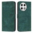 For Tecno Spark 30 Pro Skin Feel Stripe Pattern Leather Phone Case with Long Lanyard(Green) - 1