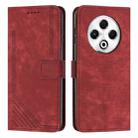 For Tecno Spark 30 4G Skin Feel Stripe Pattern Leather Phone Case with Long Lanyard(Red) - 1