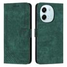 For Tecno Spark 30 5G Skin Feel Stripe Pattern Leather Phone Case with Long Lanyard(Green) - 1