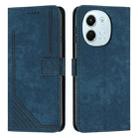 For Tecno Spark 30 5G Skin Feel Stripe Pattern Leather Phone Case with Long Lanyard(Blue) - 1