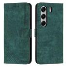 For Tecno Camon 40 4G Skin Feel Stripe Pattern Leather Phone Case with Long Lanyard(Green) - 1